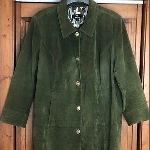 Dennis Basso Green Suede Coat Size 3X